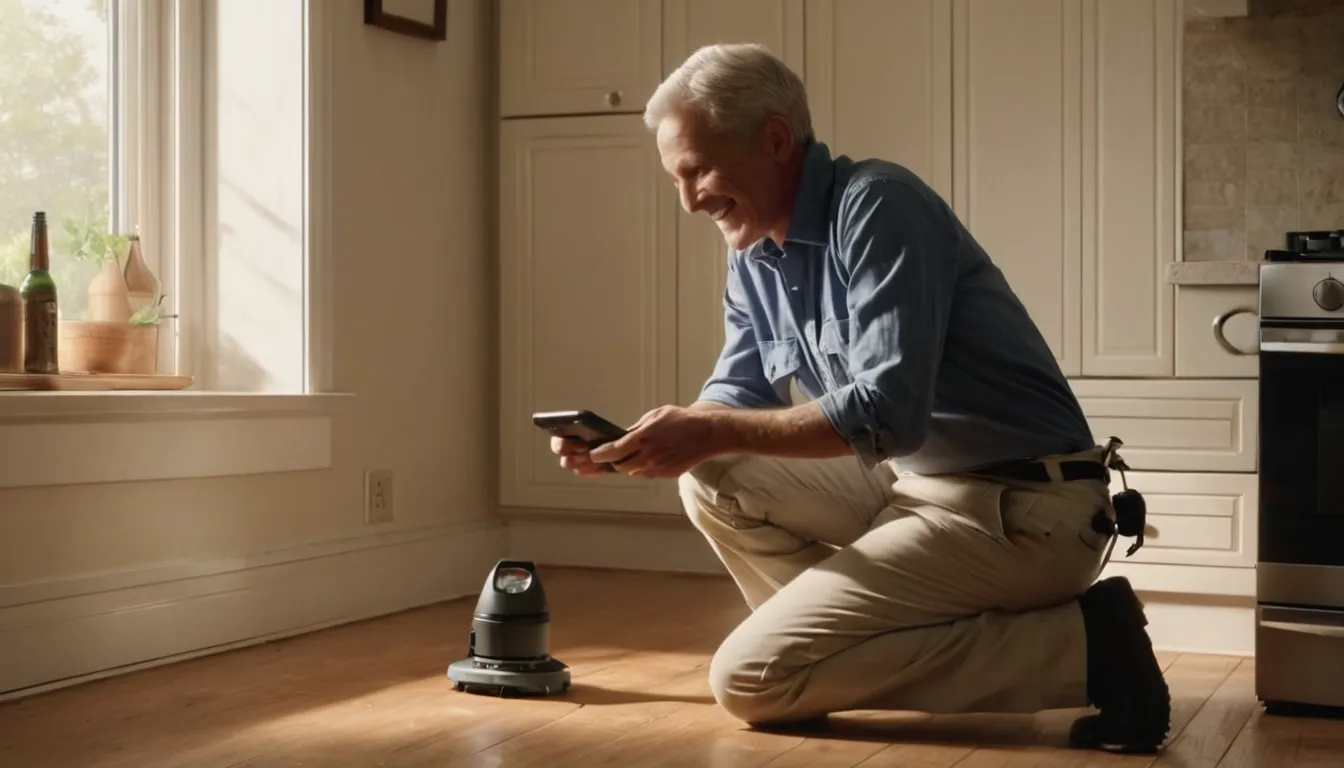 A friendly local pest control provider showing a homeowner where ants enter near a kitchen window in a Cincinnati home